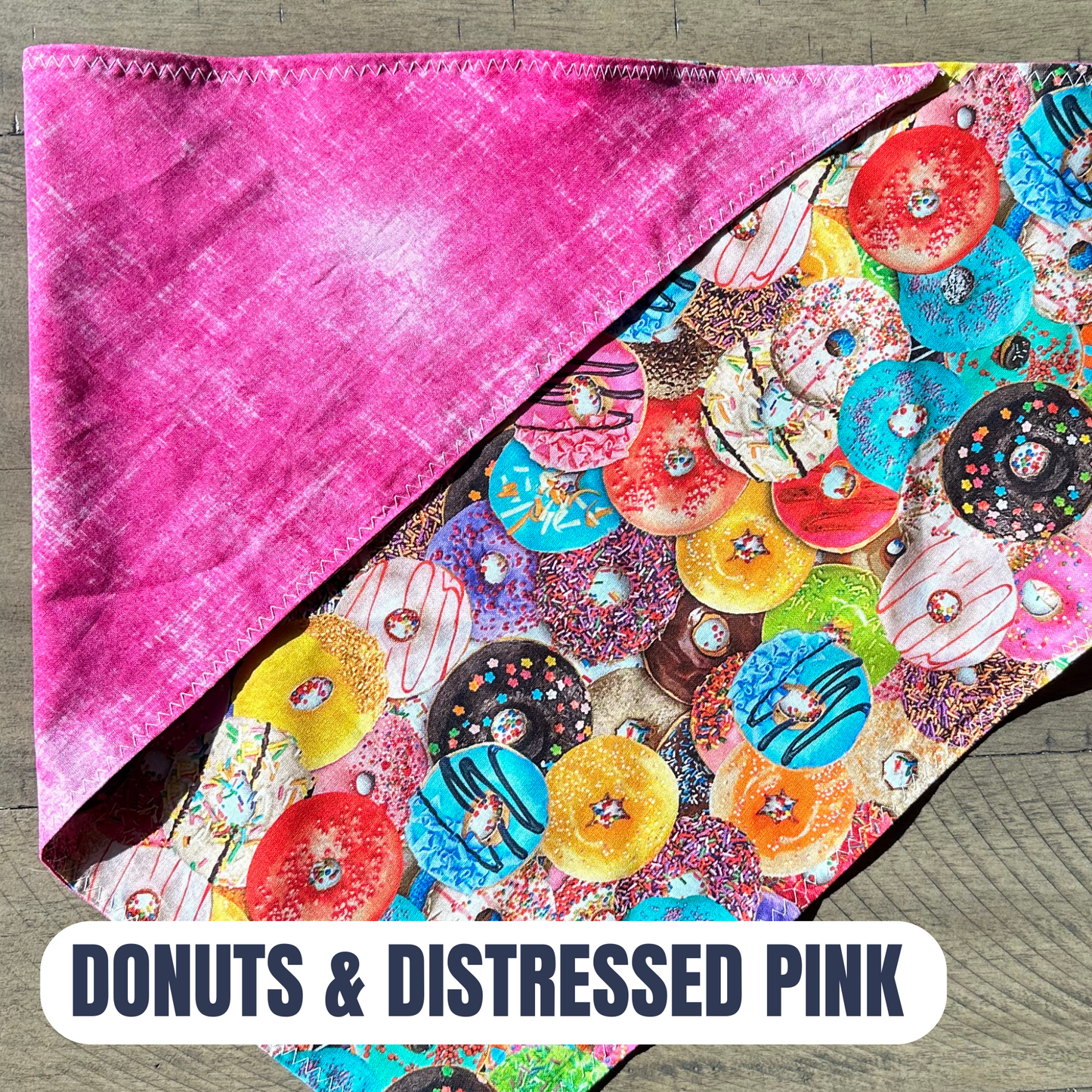 PET BANDANA - DONUTS & DISTRESSED PINK FINAL SALE