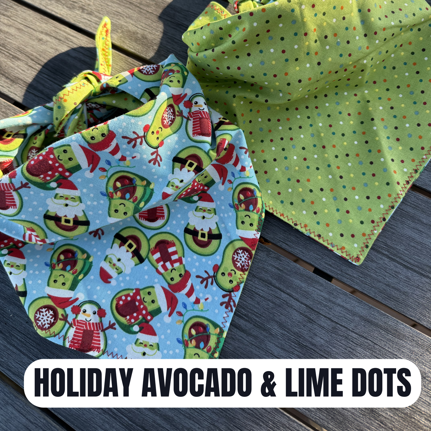 PET BANDANA - HOLIDAY AVOCADO & LIME DOTS FINAL SALE