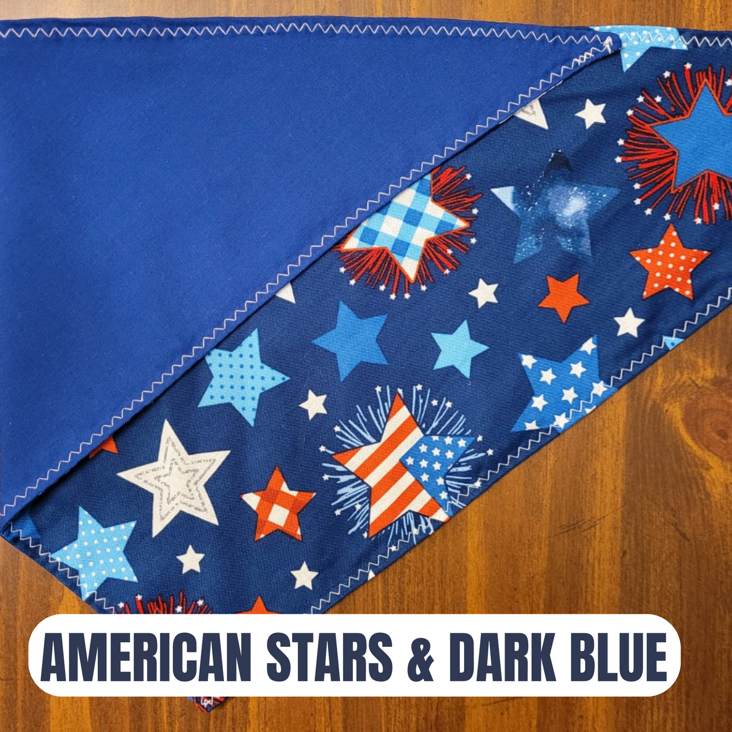 PET BANDANA - AMERICAN STARS & DARK BLUE FINAL SALE