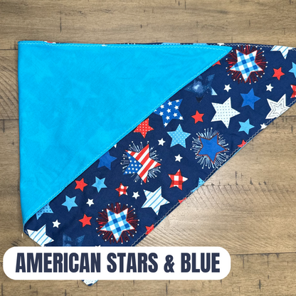 PET BANDANA - AMERICAN STARS & BLUE FINAL SALE