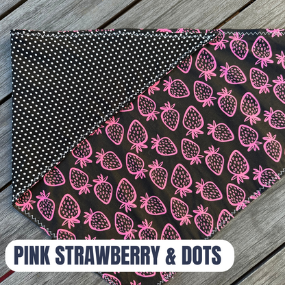 PET BANDANA - PINK STRAWBERRY & DOTS FINAL SALE